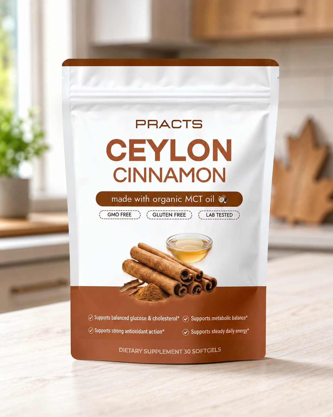PRACTS Ceylon Cinnamon equivalent to 7,200 mg with MCT Oil CA